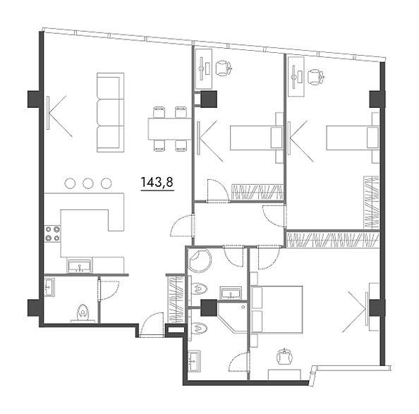 
  Продается 3-комн. квартира, 144 м², Революции пр-кт, д. 3
. Фото 12.