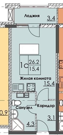 
  Продается студия, 26 м², Парковая ул, д. 61к4
. Фото 2.