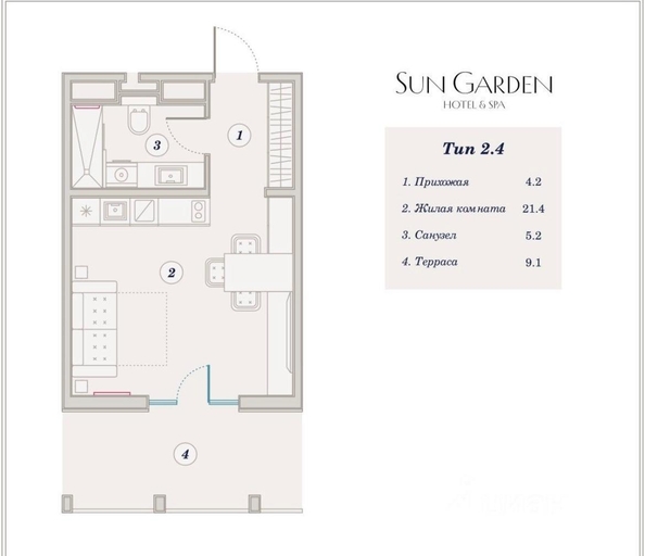 
  Продается 1-комнатный апартамент, 39 м², Железнодорожная ул, д. 10
. Фото 16.