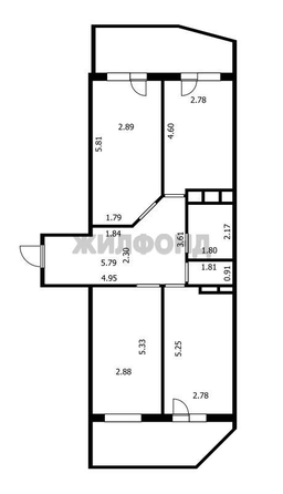 
  Продается 3-комн. квартира, 77.2 м², Цезаря Куникова ул
. Фото 13.