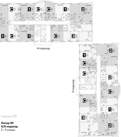 
  Продается студия, 27.6 м², ЖК Самолет, литера 59
. Фото 2.