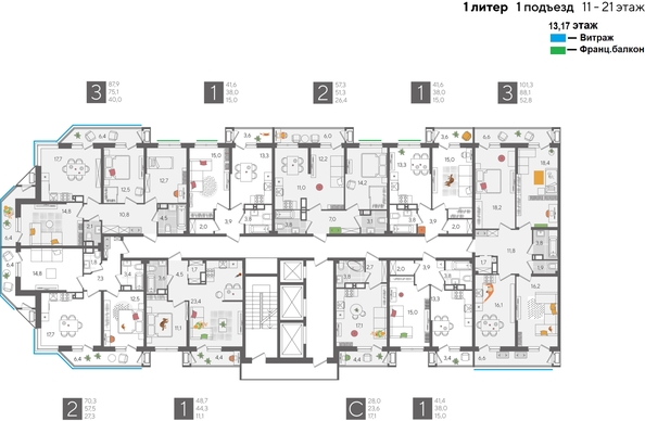 
  Продается студия, 28 м², ЖК Рекорд 2, литера 1
. Фото 2.