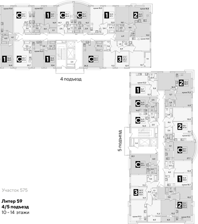 
  Продается 2-комн. квартира, 60.4 м², ЖК Самолет, литера 59
. Фото 2.
