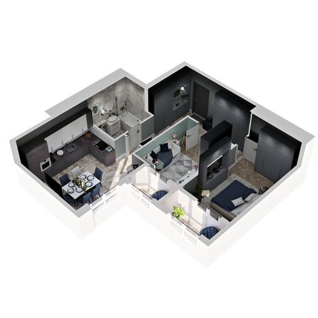 
  Продается 2-комн. квартира, 59.55 м², ЖК Зеленая территория, литера 1.1
. Фото 1.