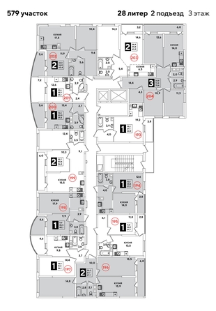 
  Продается студия, 30.9 м², ЖК Самолет, литера 28
. Фото 2.