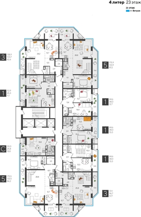 
  Продается 1-комн. квартира, 44.6 м², ЖК Рекорд 2, литера 4
. Фото 2.