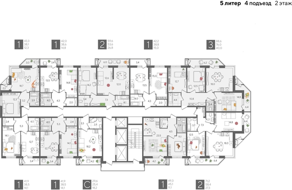 
  Продается 2-комн. квартира, 71.2 м², ЖК Рекорд 2, литера 5
. Фото 2.