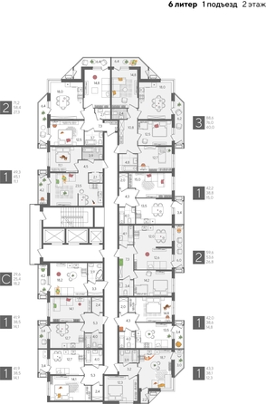 
  Продается 1-комн. квартира, 49.3 м², ЖК Рекорд 2, литера 6
. Фото 2.