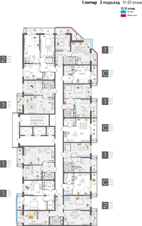 
  Продается студия, 32.1 м², ЖК Рекорд 2, литера 1
. Фото 2.
