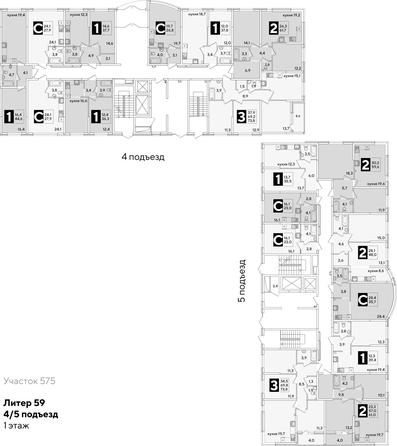 
  Продается 2-комн. квартира, 61 м², ЖК Самолет, литера 59
. Фото 2.