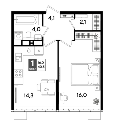 
  Продается 1-комн. квартира, 38.9 м², ЖК DOGMA PARK (Догма парк), лит 17
. Фото 1.