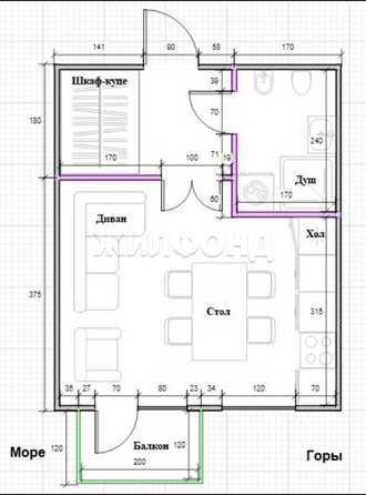 
   Продам 1-комнатную, 27 м², Высокогорная ул, 47

. Фото 3.