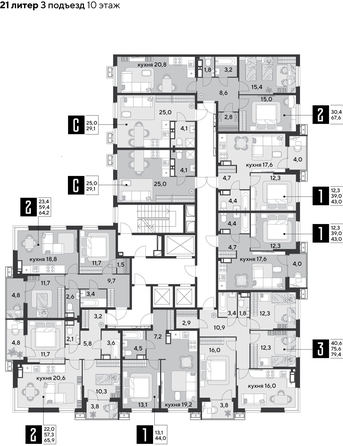 
  Продается 3-комн. квартира 79.4 м², в ЖК Парк Победы 2, литера 21. Фото 4.