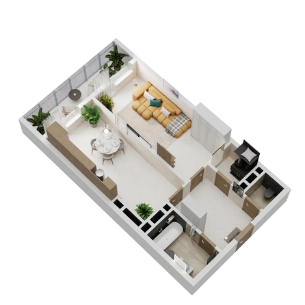 
  Продается 1-комн. квартира 57.86 м², в ЖК Золотой Берег, литер 2. Фото 1.