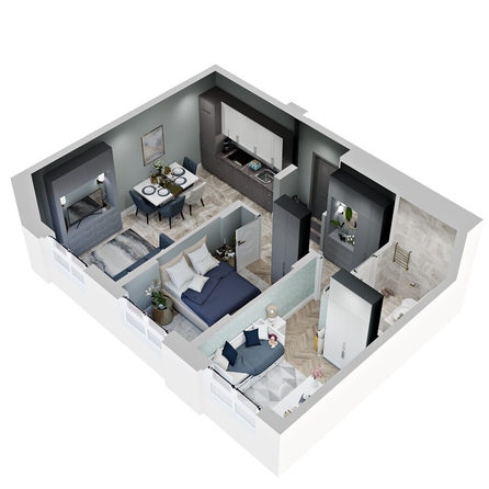 
  Продается 2-комн. квартира 54.5 м², в ЖК Зеленая территория, литера 1.2. Фото 1.