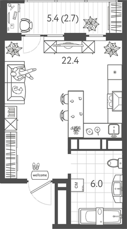 
  Продается студия 30.6 м², в ЖК Все Свои ВИП, литер 8. Фото 1.
