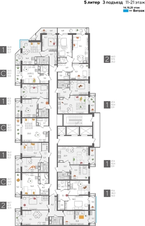 
  Продается 1-комн. квартира 46.8 м², в ЖК Рекорд 2, литера 5. Фото 2.