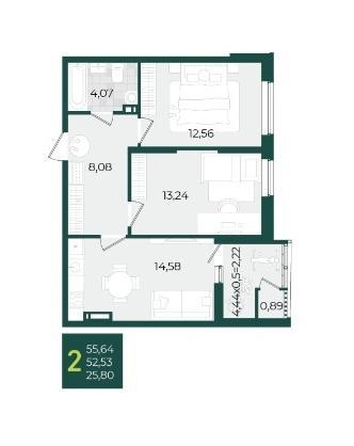 
  Продается 2-комн. квартира 56 м², в МКР Образцово, дом 17. Фото 3.