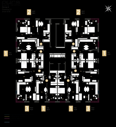 
  Продается 1-комн. квартира 43.9 м², в ЖК РИДЗ, литер 5. Фото 2.