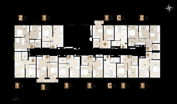 
  Продается студия 21.1 м², в ЖК ГРЕЙД, литер 14. Фото 2.