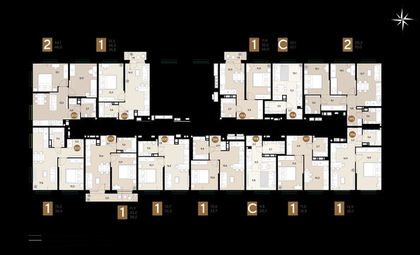 
  Продается 1-комн. квартира 38.2 м², в ЖК ГРЕЙД, литер 14. Фото 2.