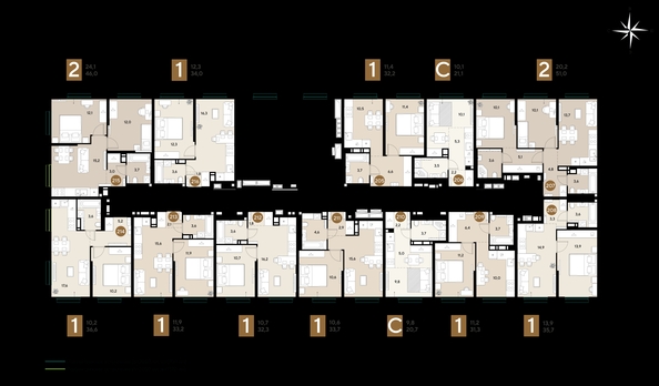 
  Продается 1-комн. квартира 35.7 м², в ЖК ГРЕЙД, литер 14. Фото 2.