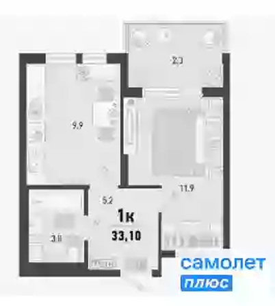 
  Продается 1-комн. квартира 33 м², в ЖК Барса, 3В литер. Фото 11.