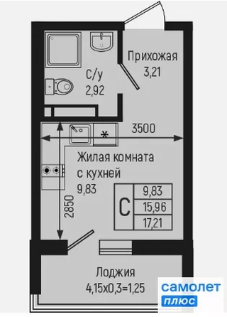 
  Продается студия 17.2 м², в ЖК Ботаника Хилс, лит 3. Фото 10.