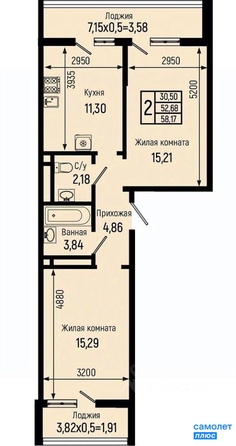 
  Продается 2-комн. квартира 58.2 м², в ЖК Ботаника Хилс, лит 3. Фото 10.