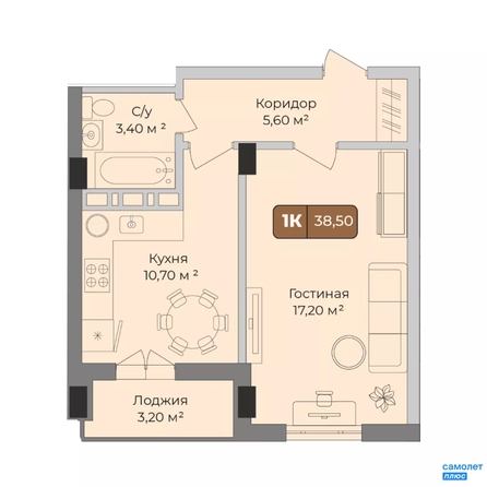 
  Продается 1-комн. квартира 38.5 м², в ЖК Опера. Фото 10.