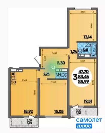
  Продается 3-комн. квартира 86 м², в ЖК Город у моря, литера 19. Фото 10.