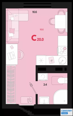 
  Продается студия 20 м², в ЖК Первое место, квартал 1.1, литер 1. Фото 15.