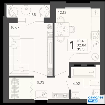 
  Продается 1-комн. квартира 35.5 м², в ЖК Светский лес, литер 4. Фото 21.