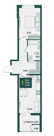 
  Продается 1-комн. квартира 44.15 м², в МКР Образцово, дом 5. Фото 1.