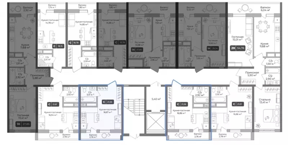 
  Продается студия 21.56 м², в ЖК Цитрус, литер 2. Фото 2.