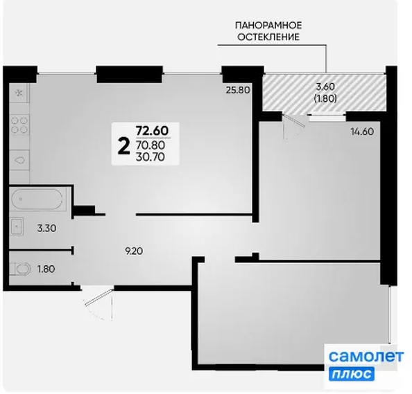
  Продается 2-комн. квартира 72.1 м², в ЖК Архитектор, литера 4.2. Фото 19.
