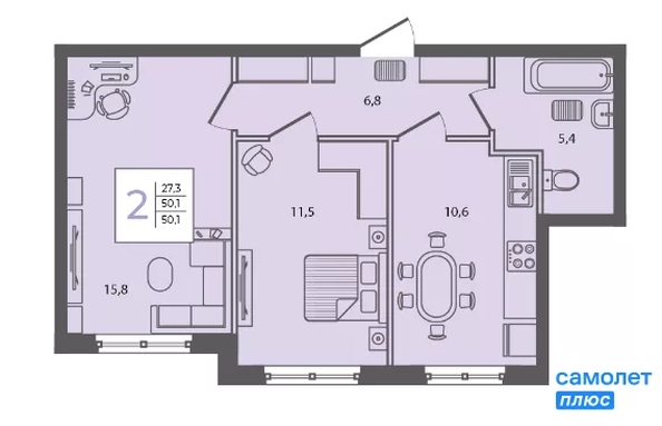 
  Продается 2-комн. квартира 50.1 м², в . Фото 13.