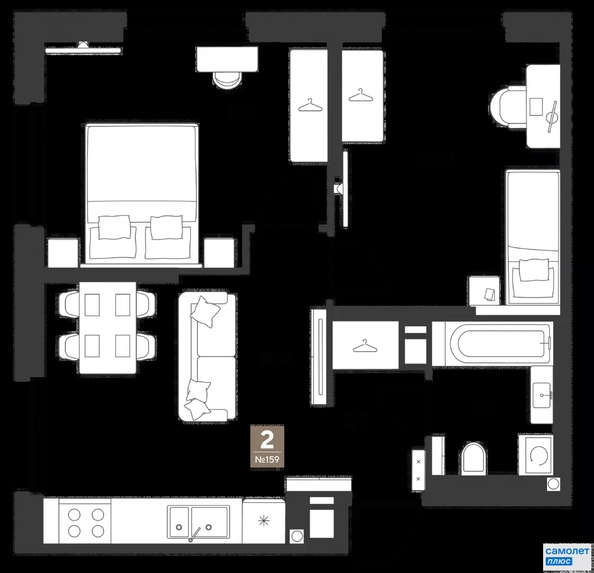 
  Продается 2-комн. квартира 46 м², в ЖК ГРЕЙД, литер 13. Фото 19.