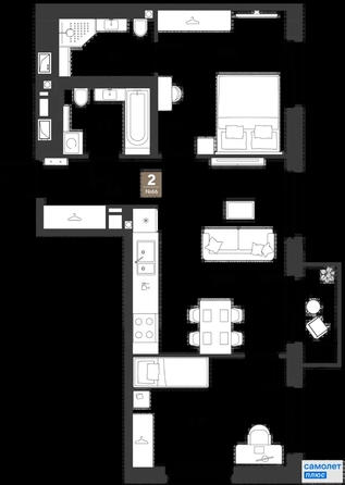 
  Продается 2-комн. квартира 57.4 м², в ЖК ГРЕЙД, литер 13. Фото 19.