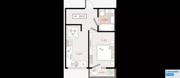 
  Продается 1-комн. квартира 35.1 м², в . Фото 18.