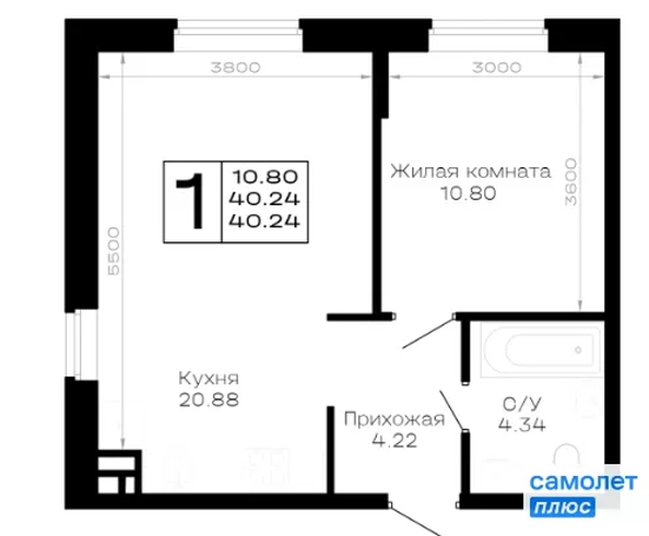 
  Продается 1-комн. квартира 40.24 м², в ЖК Усадьба Гостагаевская, 9.1 л 4. Фото 19.
