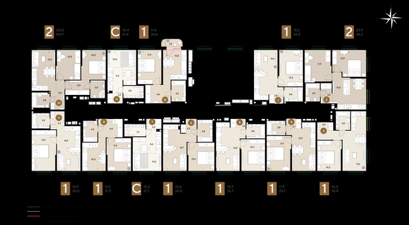 
  Продается 2-комн. квартира 50.9 м², в ЖК ГРЕЙД, литер 13. Фото 2.