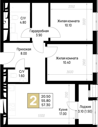 
  Продается 2-комн. квартира 57.3 м², в ЖК На Высоком берегу, дом 1. Фото 19.