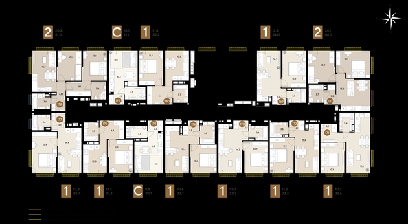 
  Продается 1-комн. квартира 32.2 м², в ЖК ГРЕЙД, литер 13. Фото 2.