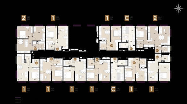 
  Продается 2-комн. квартира 51 м², в ЖК ГРЕЙД, литер 14. Фото 2.