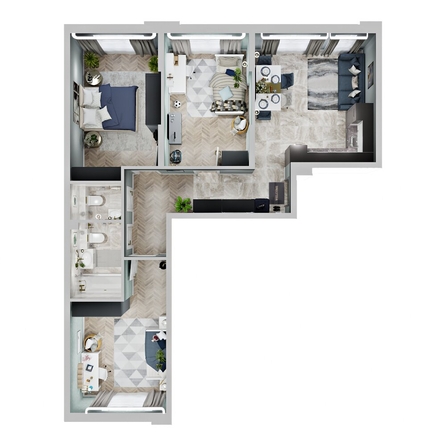 
  Продается 3-комн. квартира 77 м², в ЖК Зеленая территория, литера 1.1. Фото 2.