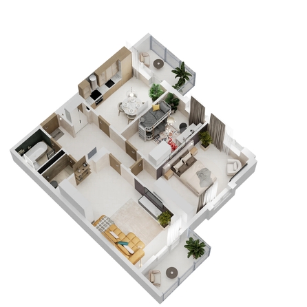 
  Продается 3-комн. квартира 82.79 м², в ЖК Золотой Берег, литер 3. Фото 1.