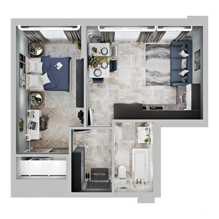 
  Продается 1-комн. квартира 40.2 м², в ЖК Зеленая территория, литера 1.2. Фото 2.