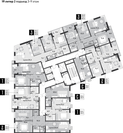 
  Продается 2-комн. квартира 69.6 м². Фото 2.