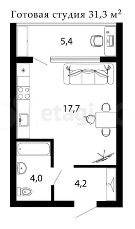 
  Продается студия 25.8 м². Фото 11.